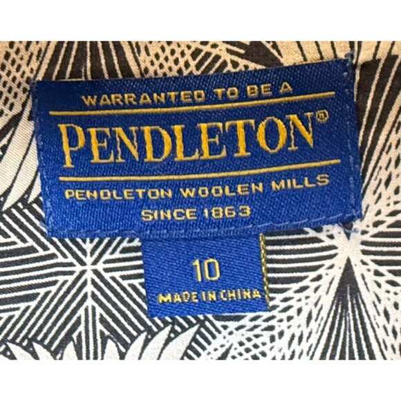 Pendleton Women’s Button-Up Shirt 10 | Black White Lightweight Long Sleeve Class - Picture 5 of 6